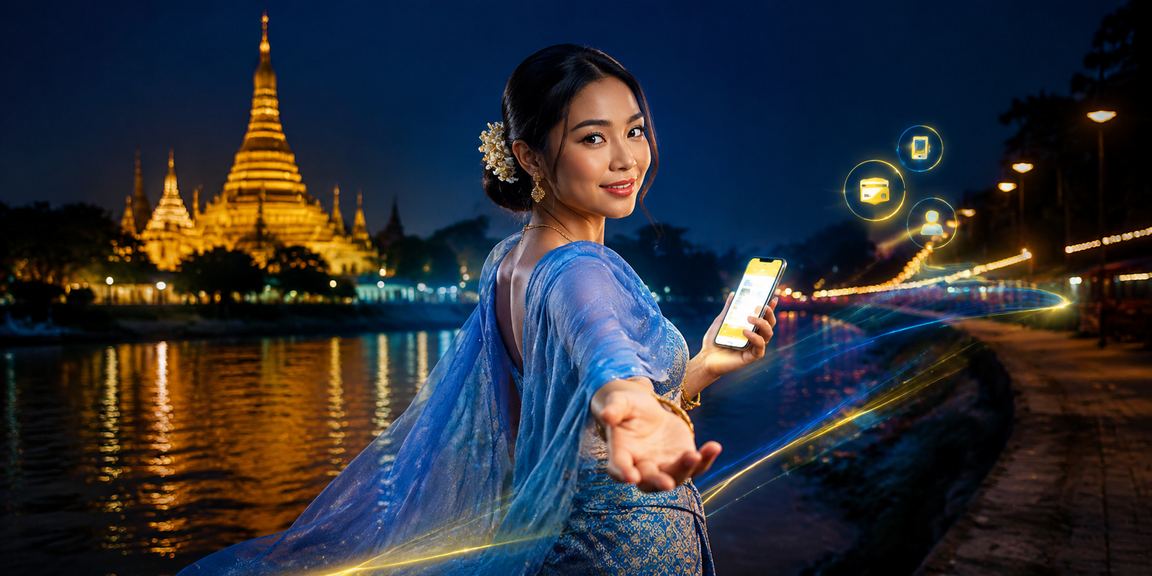 ဘဂိုမြို့တွင် ဖုန်းငွေပေးချေမှု နည်းလမ်းဖြင့် ငွေကြေးသွင်းယူနေသည့်ပုံ